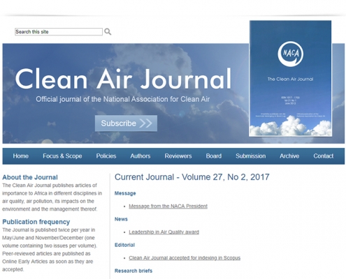 Clean Air Journal website