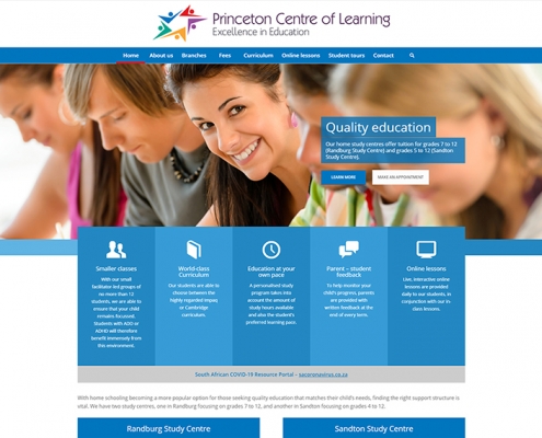Princeton Centre of Learning website