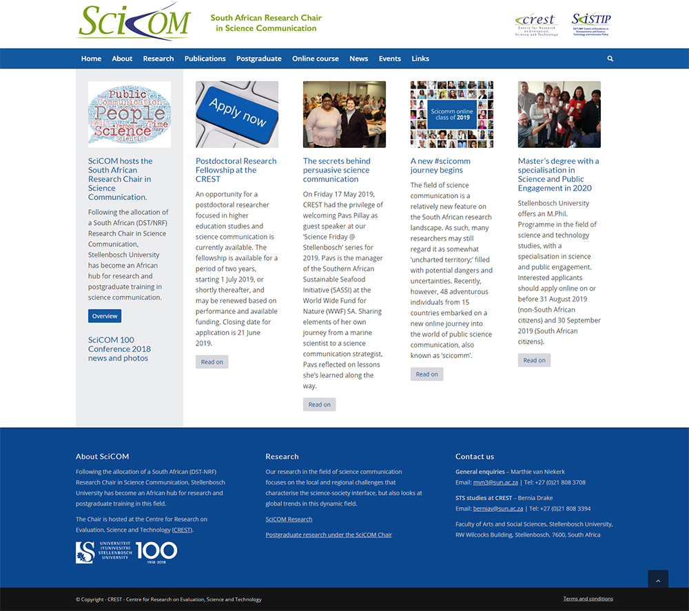 SciCOM website home page