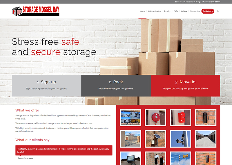 Storage Mossel Bay website