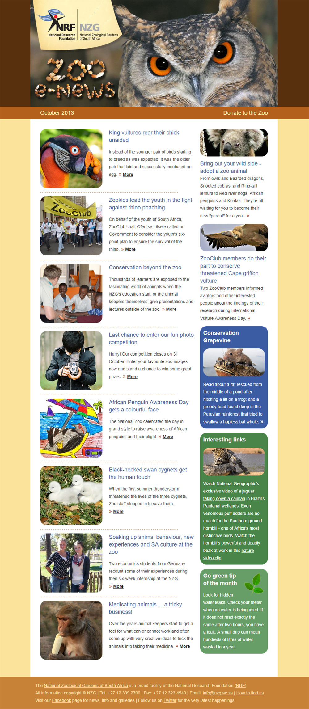 National Zoological Gardens Zoo e-News