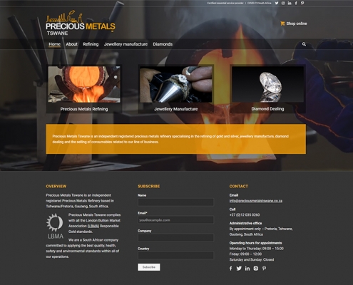 Precious Metals Tswane website