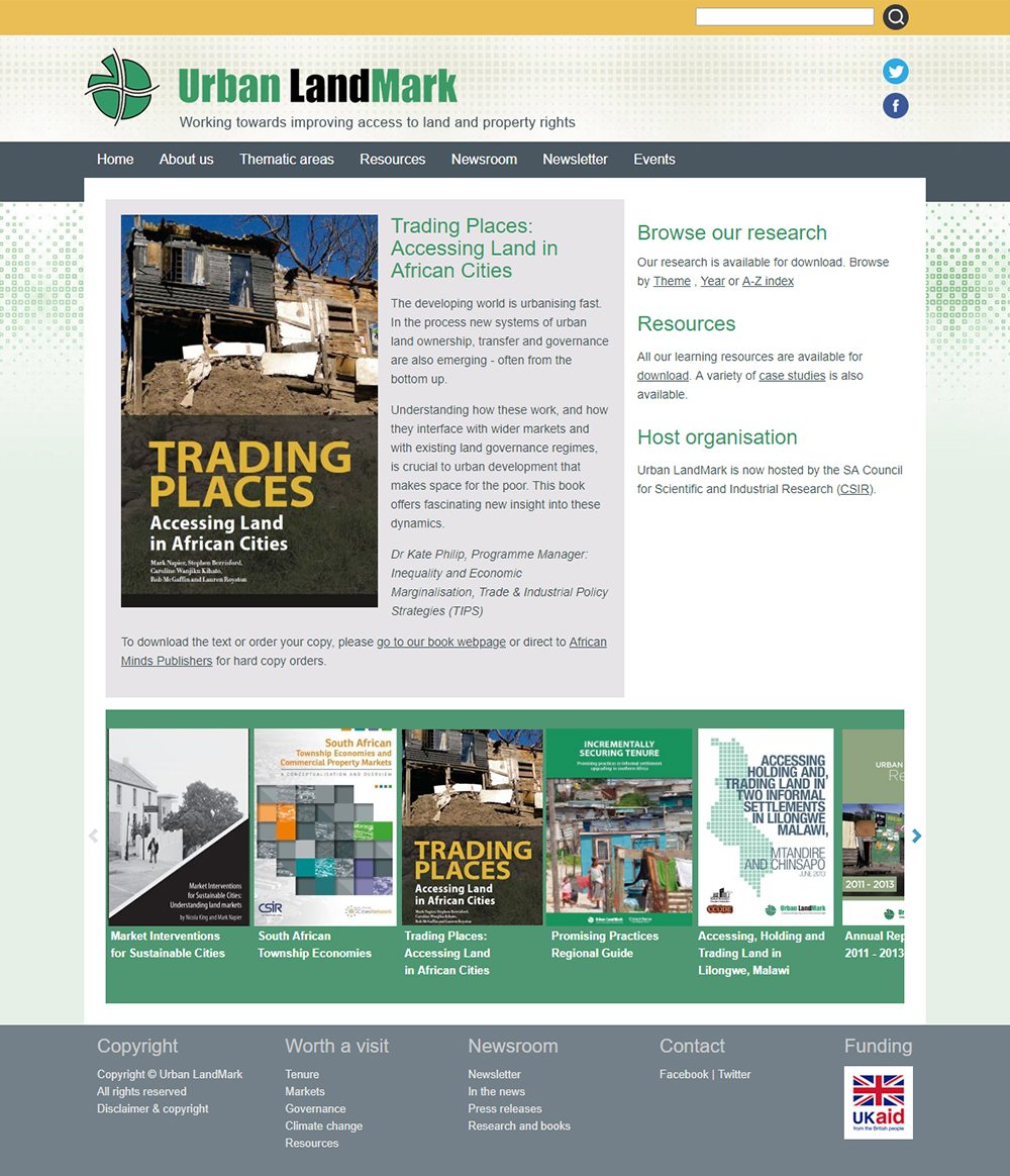 Urban LandMark website home page
