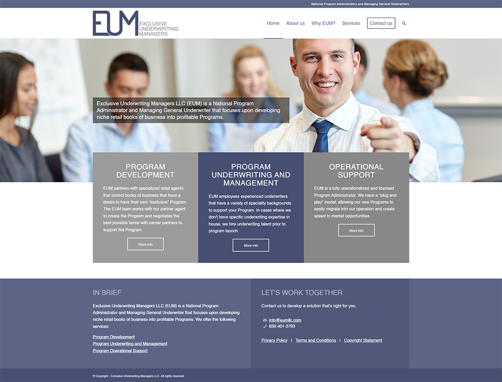 Exclusive Underwriting Managers home page