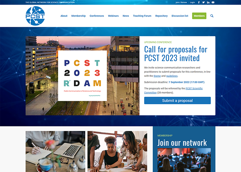 PCST Network – The Network for the Public Communication of Science and Technology website