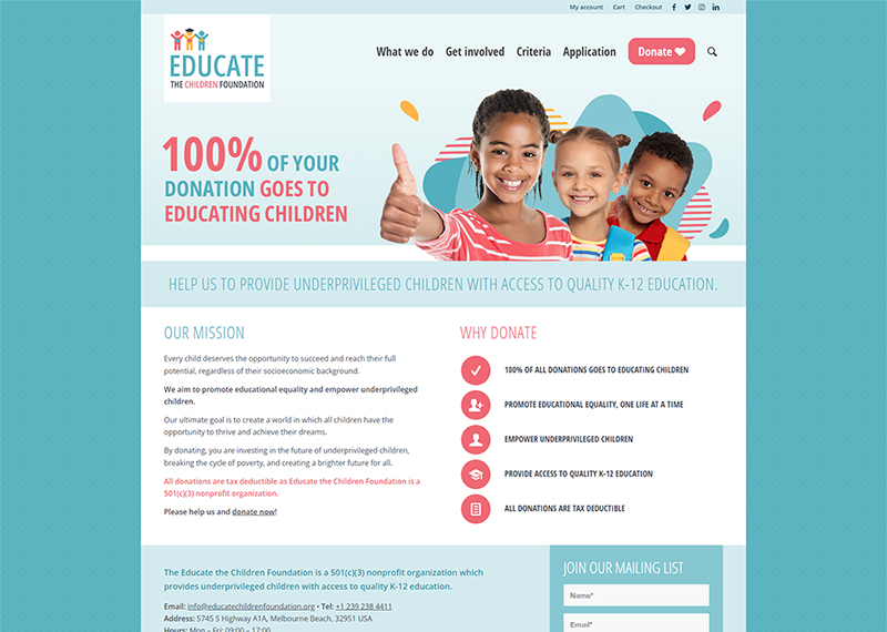 Educate the Children Foundation website