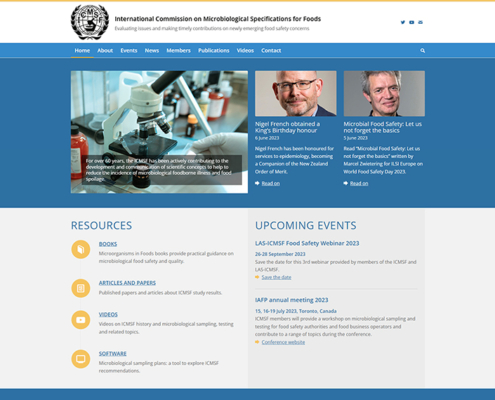 International Commission on Microbiological Specifications for Foods website
