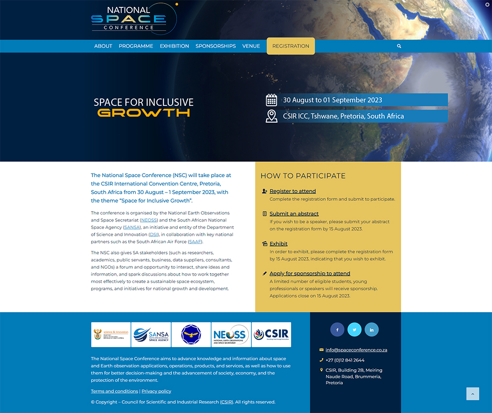 National Space Conference home page